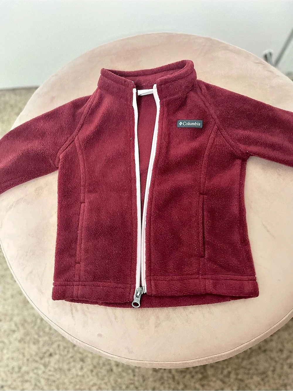 Columbia Infant Benton Springs Full Zip Fleece Jacket Burgundy 12-18M